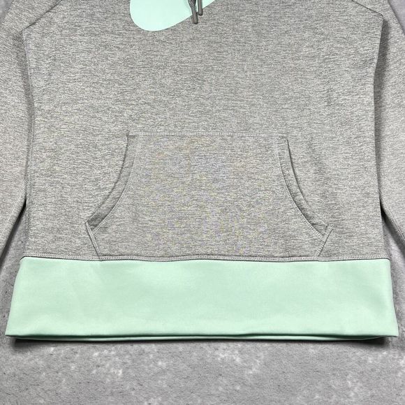 Nike Gray Green Hooded Sweatshirt Athletic Hooded Pockets Drawstring Size: M - Picture 3 of 15